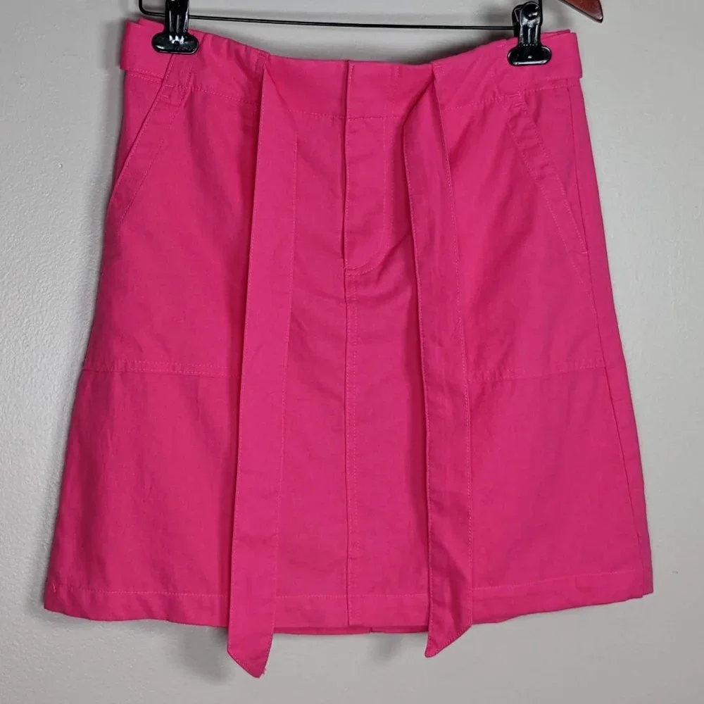 J. Crew Linen-Cotton Utility Skirt Pink sz 4